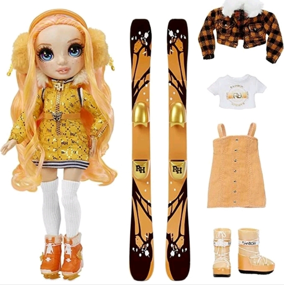 Rainbow High Winter Break Poppy Rowan Orange Fashion Doll and Playset - Picture 2 of 10